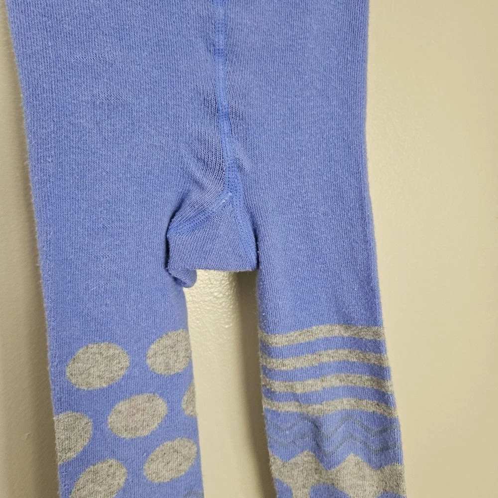 Naartjie Knit Footless Tights Sz 3-6m‎ Periwinkle Blue Grey Stripes Polka Dot